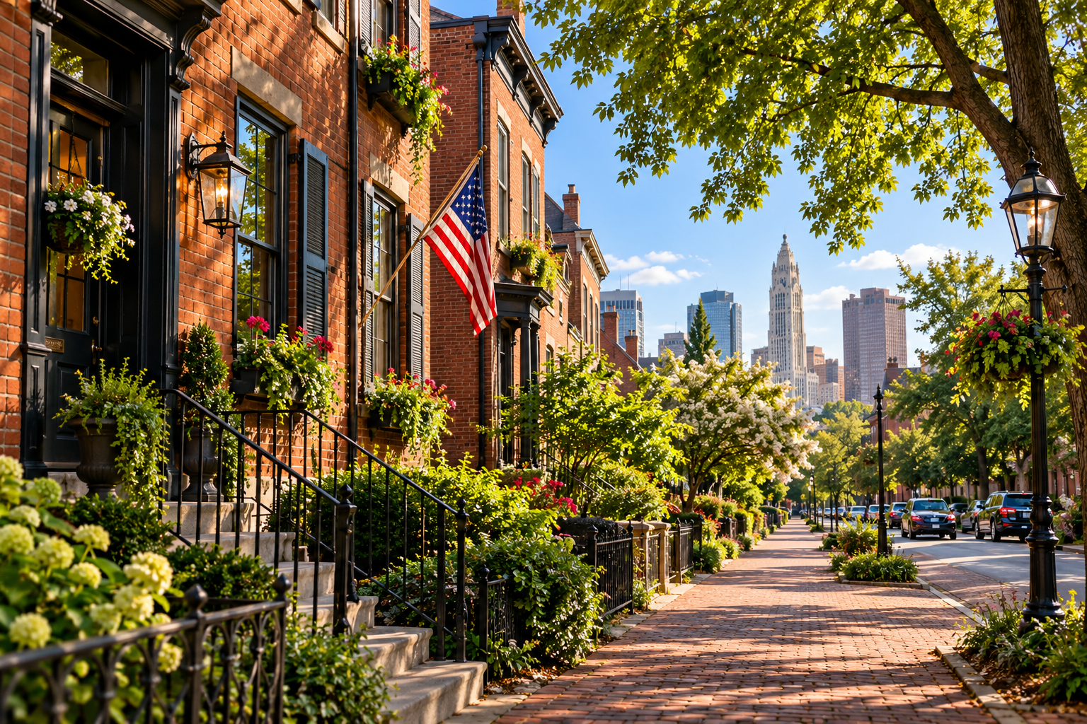 Illustrative view of historic residential architecture in Columbus